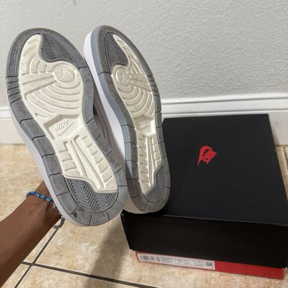 Nike Air Jordan 1 Elevate Low Grey White Platform Sneakers Shoes - Picture 5 of 5